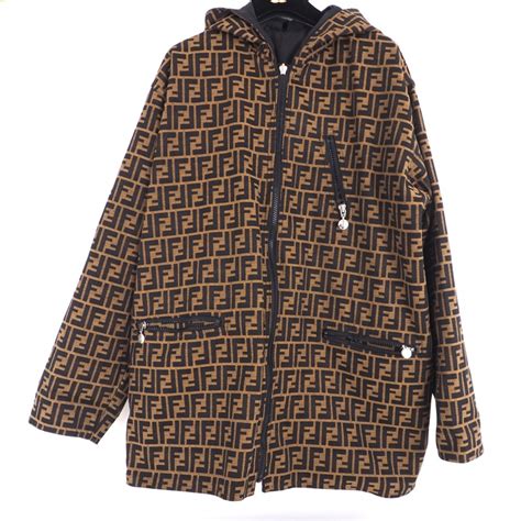 vintage fendi maglia coat|FENDI MAGLIA Vintage Reversible Jacket With Hood Spellout .